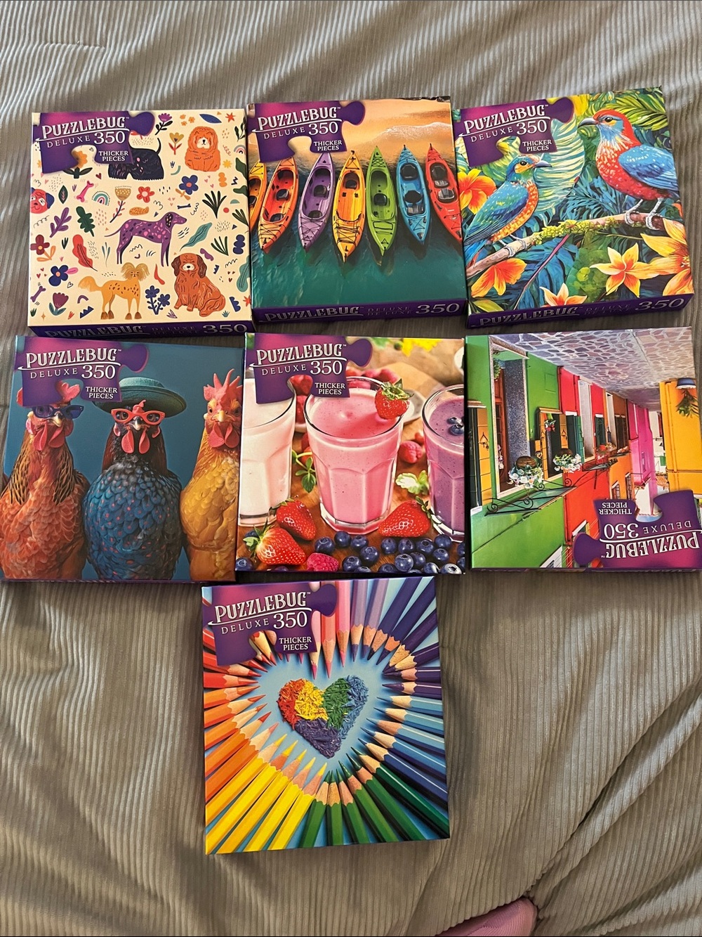 Puzzlebug Deluxe 350-Piece Colorful Assorted Puzzle Set - Multi